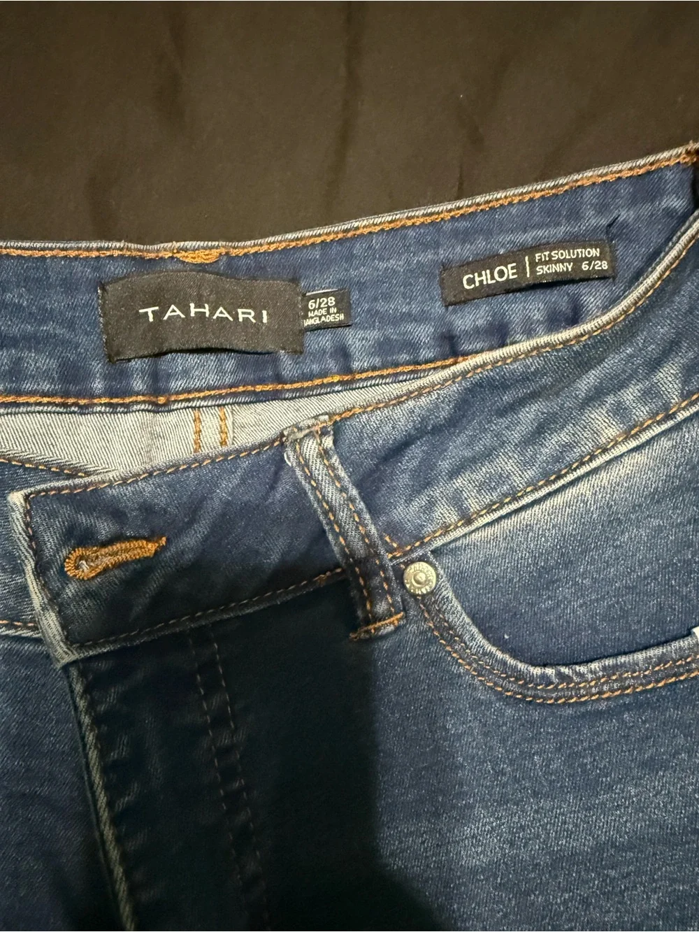 Tahari Slim  Jeans in Mid Blue Wash